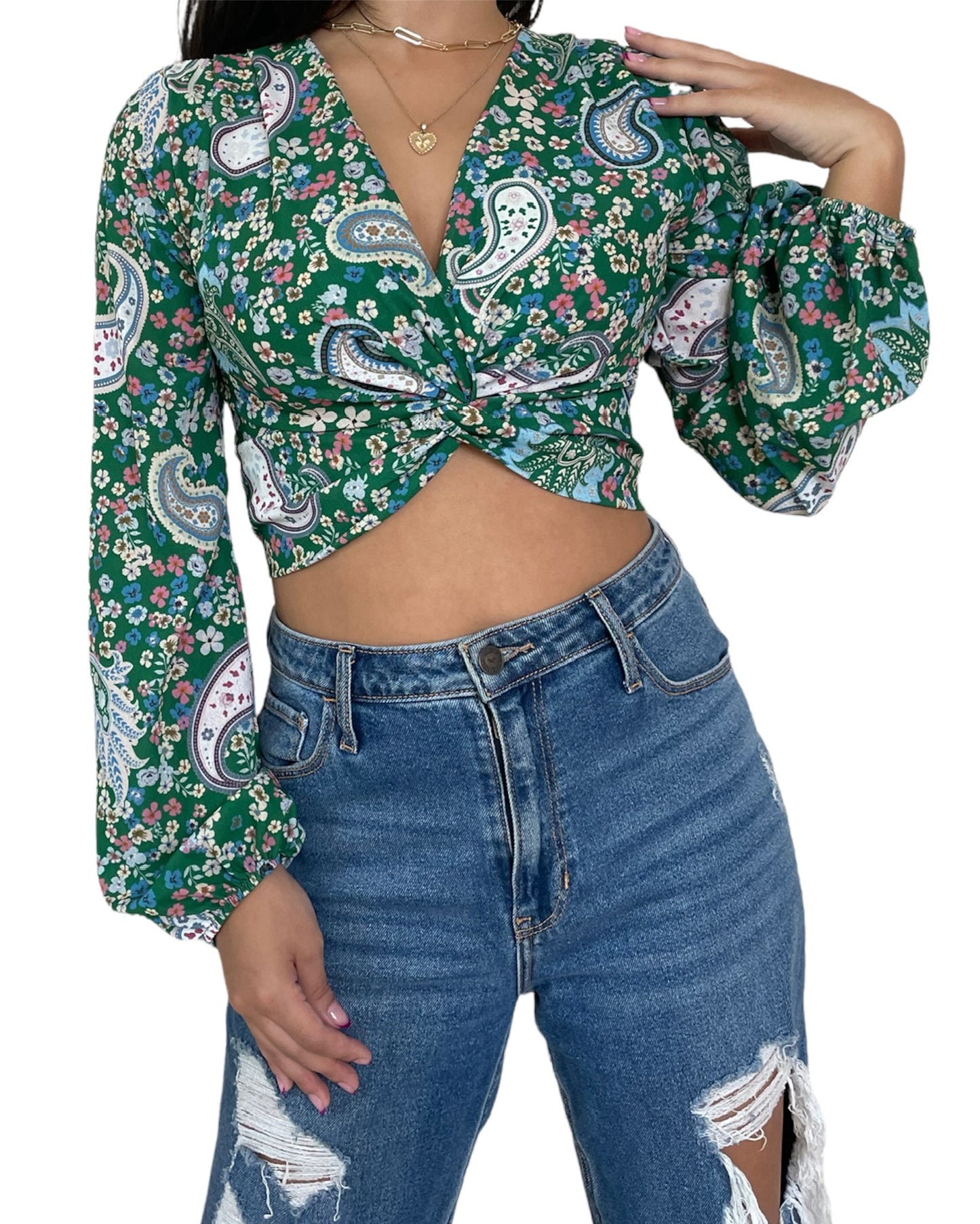 Paisley Crop Top