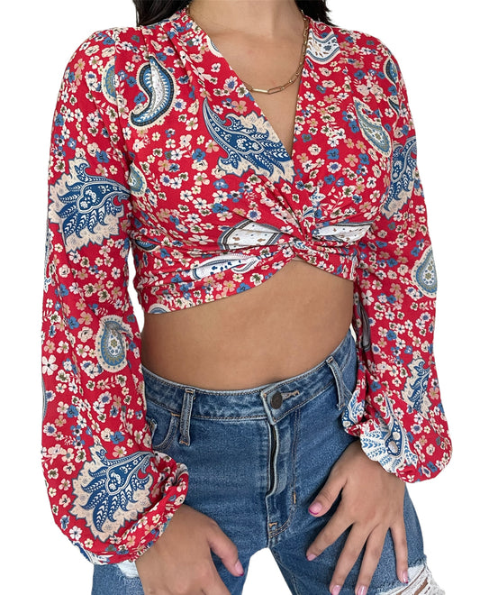 Paisley Crop Top