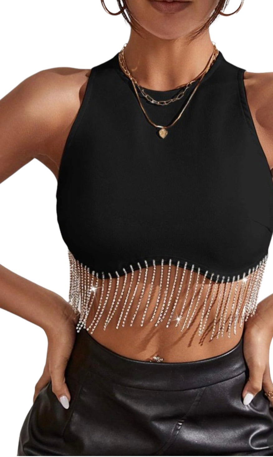 Rhinestone Crop Top