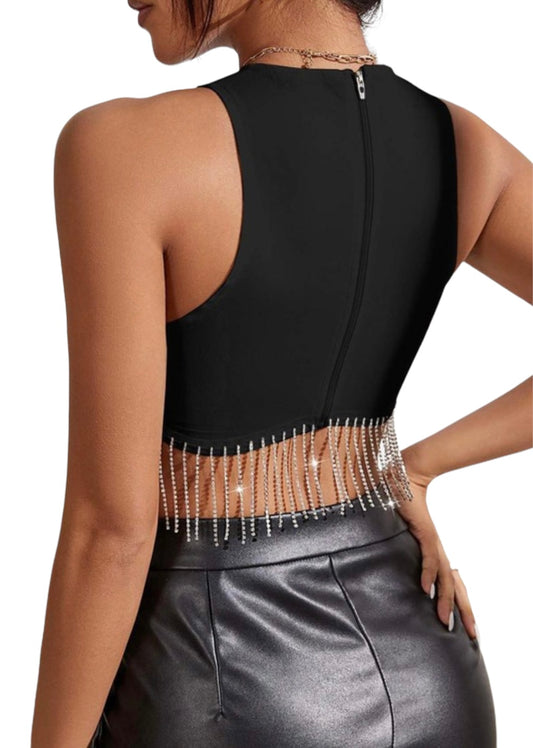 Rhinestone Crop Top